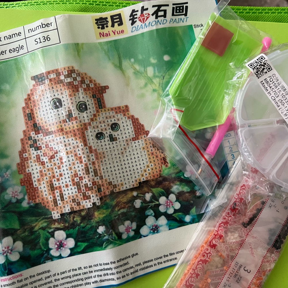 Diamond painting for kids 2 owls